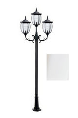 Dabmar Lighting GM1023-L27-27K-W white post light & pole