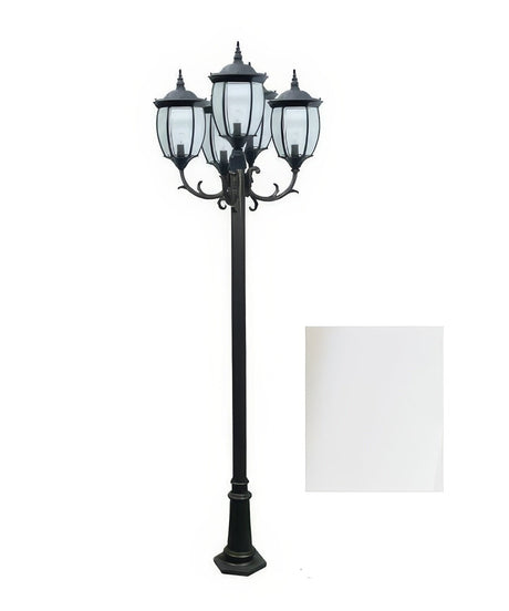 Dabmar Lighting GM1025-L90-30K-W white post light & pole