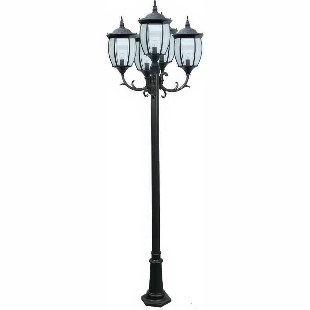 Dabmar Lighting GM1025-L90-65K-B black post light & pole