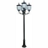 Dabmar Lighting GM1025-L90-65K-B black post light & pole