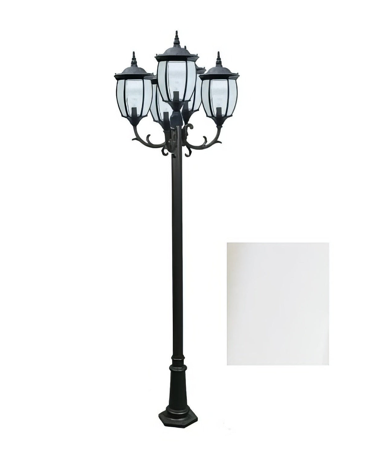 Dabmar Lighting GM1025-L90-65K-W white post light & pole