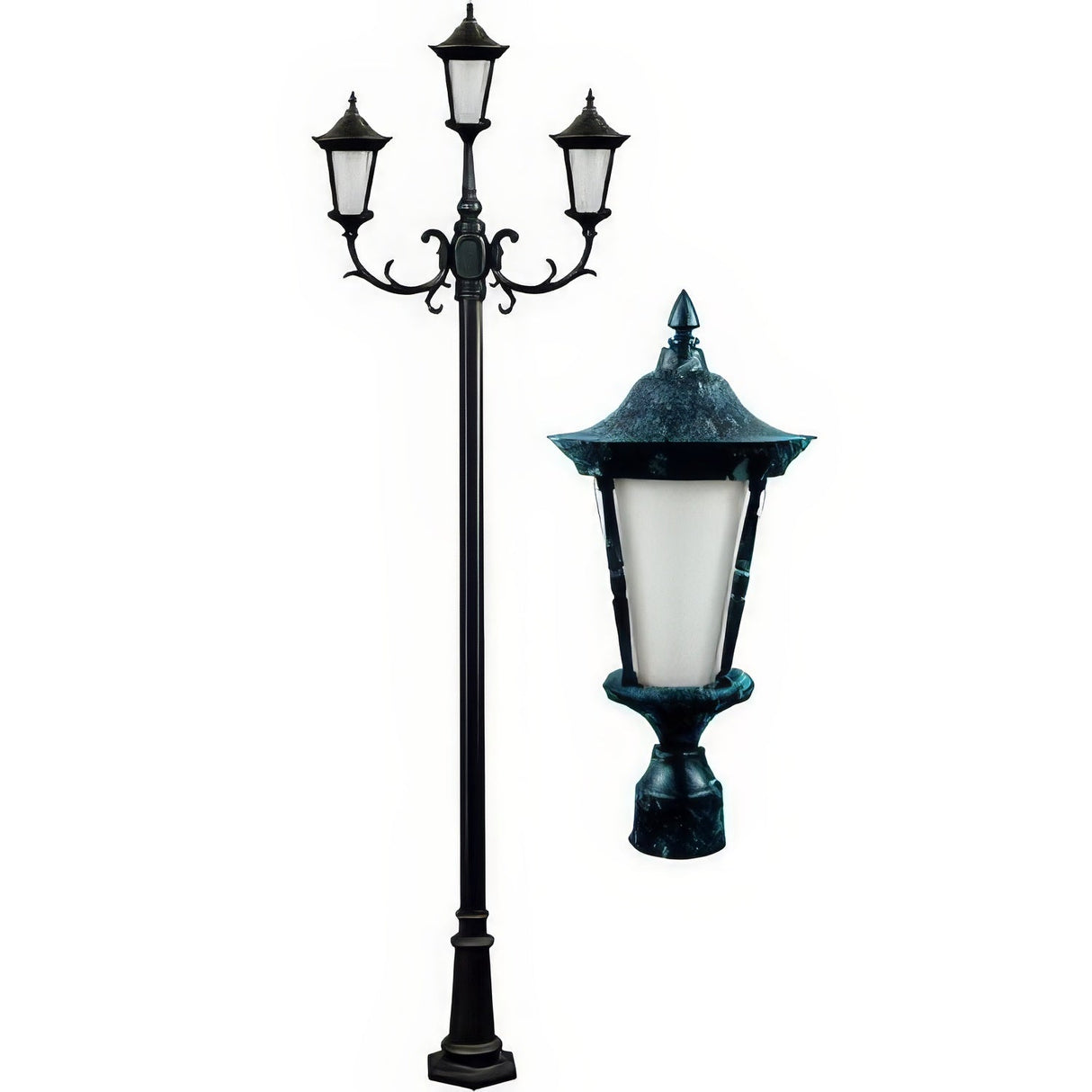 Dabmar Lighting GM1103-LED16-VG verde green three light fixture
