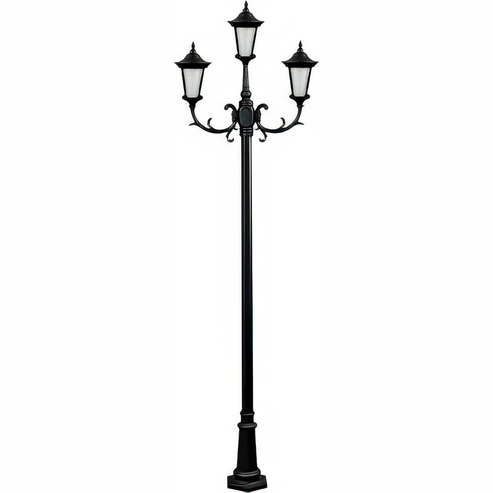 Dabmar Lighting GM1123-L18-60K-B black post light & pole