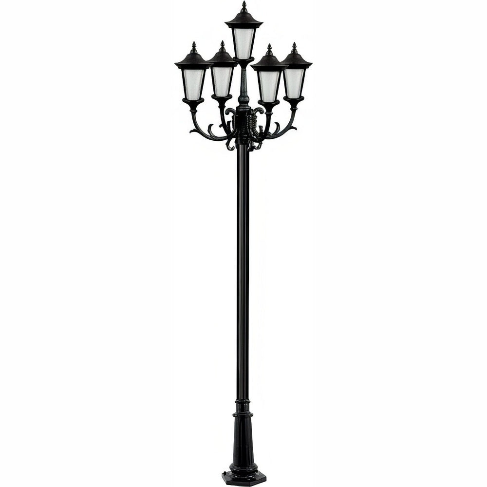 Dabmar Lighting GM1125-L30-60K-B black post light & pole
