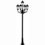 Dabmar Lighting GM1125-L45-27K-B black post light & pole