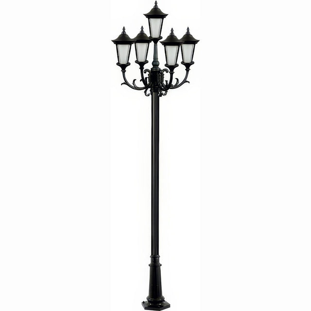 Dabmar Lighting GM1125-L45-27K-B black post light & pole