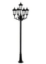 Dabmar Lighting GM1125-L90-30K-B black post light & pole