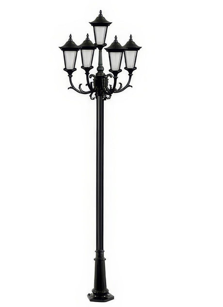 Dabmar Lighting GM1125-L90-30K-B black post light & pole