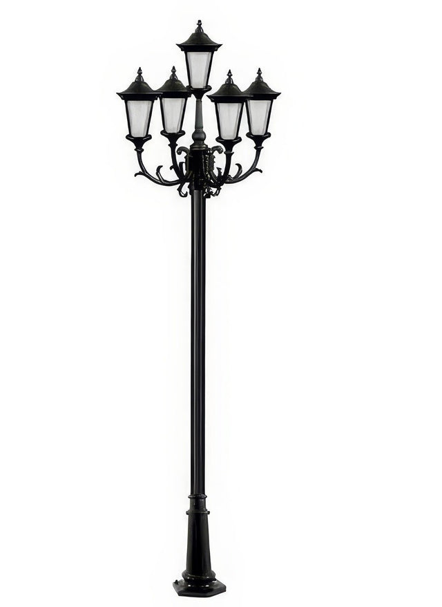 Dabmar Lighting GM1125-L90-30K-B black post light & pole