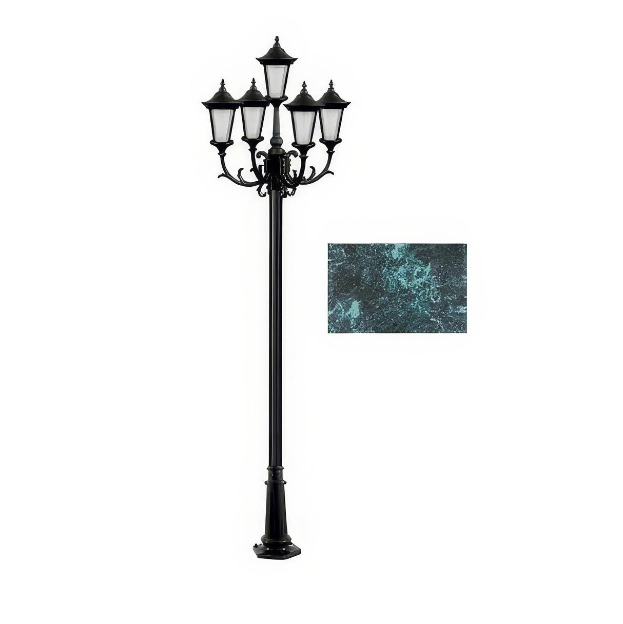 Dabmar Lighting GM1125-L90-30K-VG verde green post light & pole