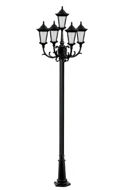 Dabmar Lighting GM1125-L90-65K-B black post light & pole