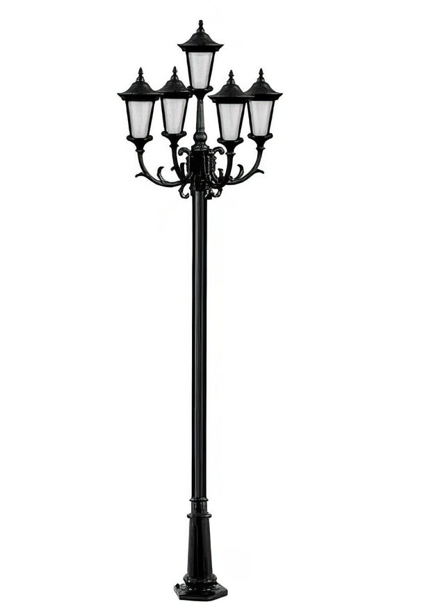 Dabmar Lighting GM1125-L90-65K-B black post light & pole