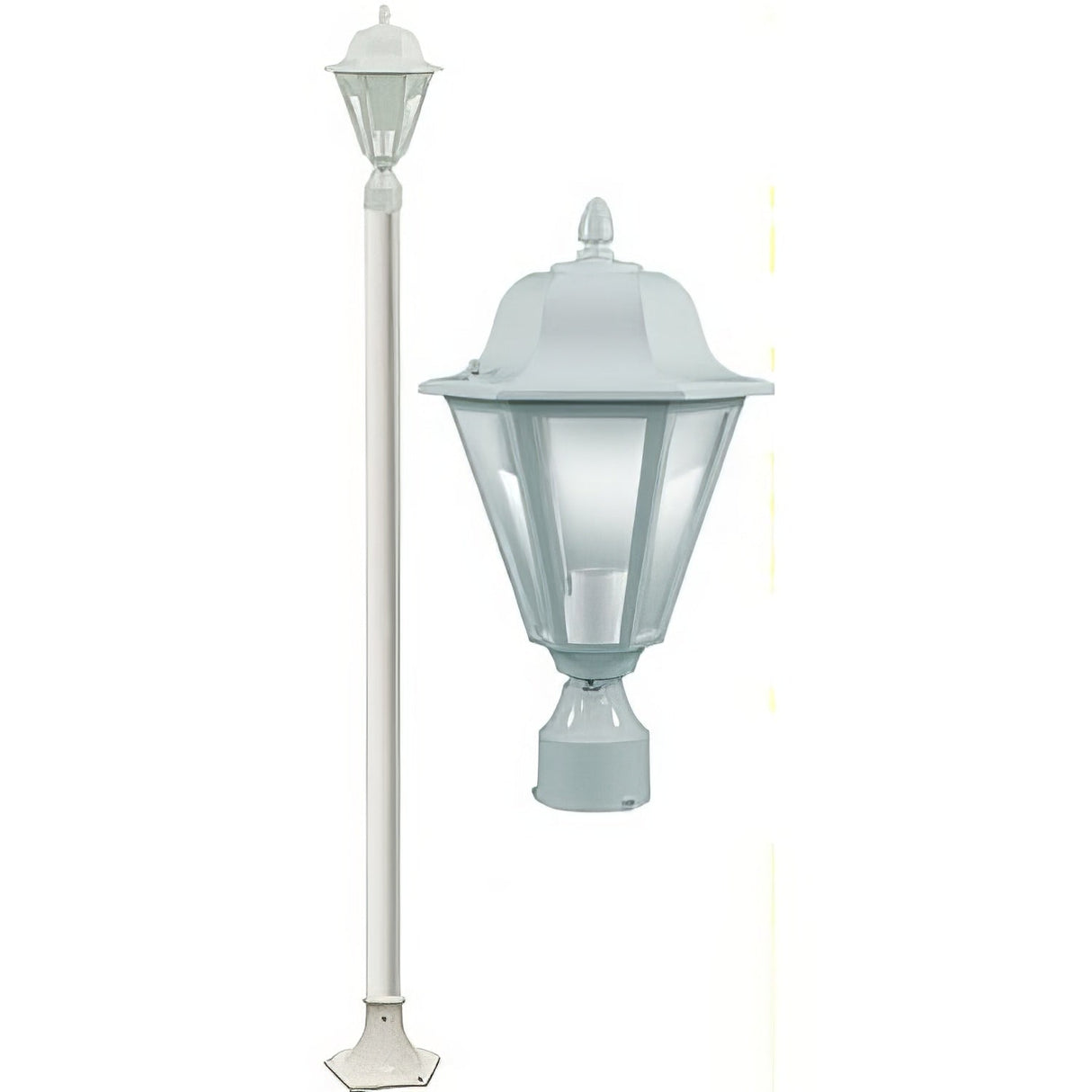 Dabmar Lighting GM1300-W Daniella Post Light Fixture w/Clear Glass 13 Watt DL-S13-GU24 120 Volts White
