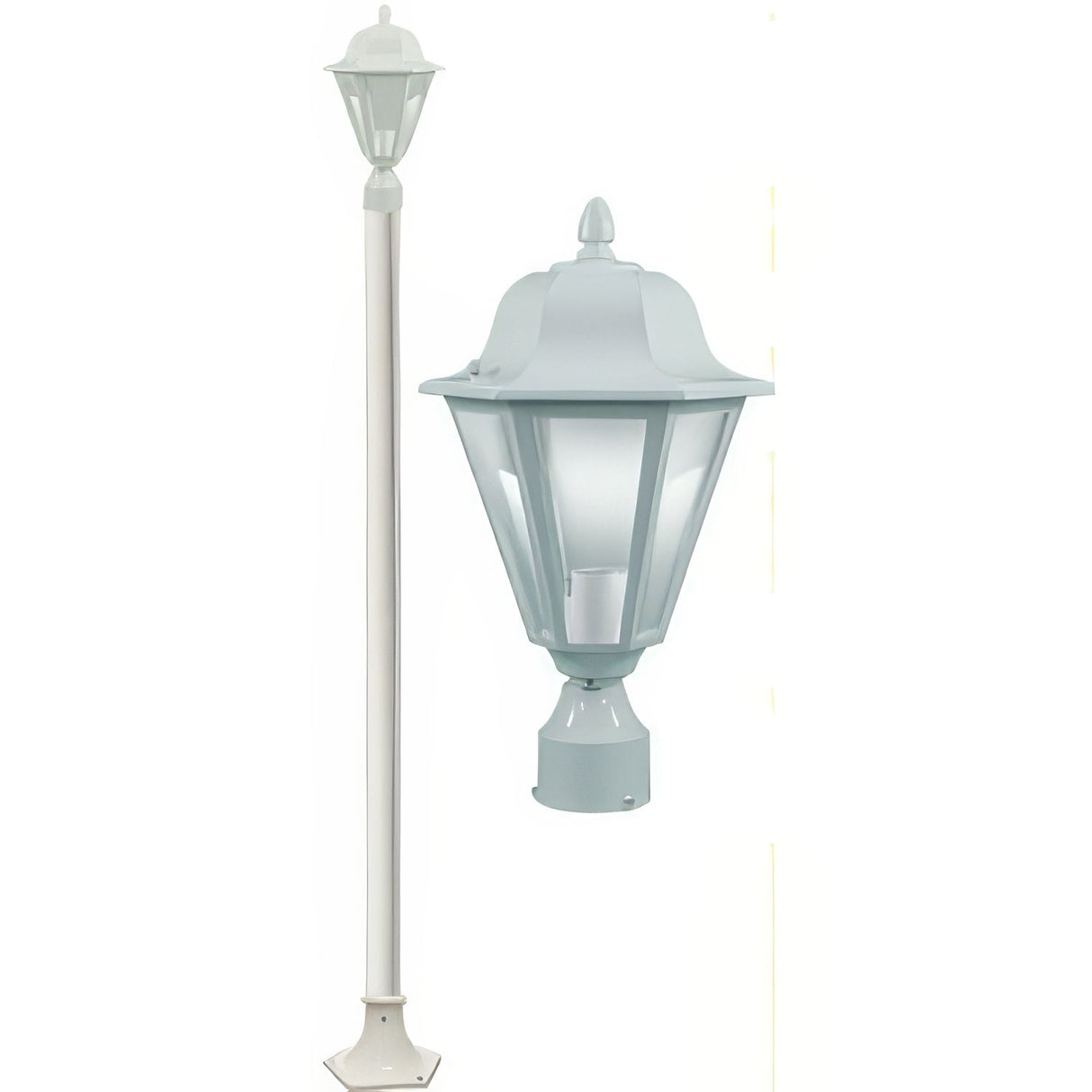 Dabmar Lighting GM1301-W white post light fixture