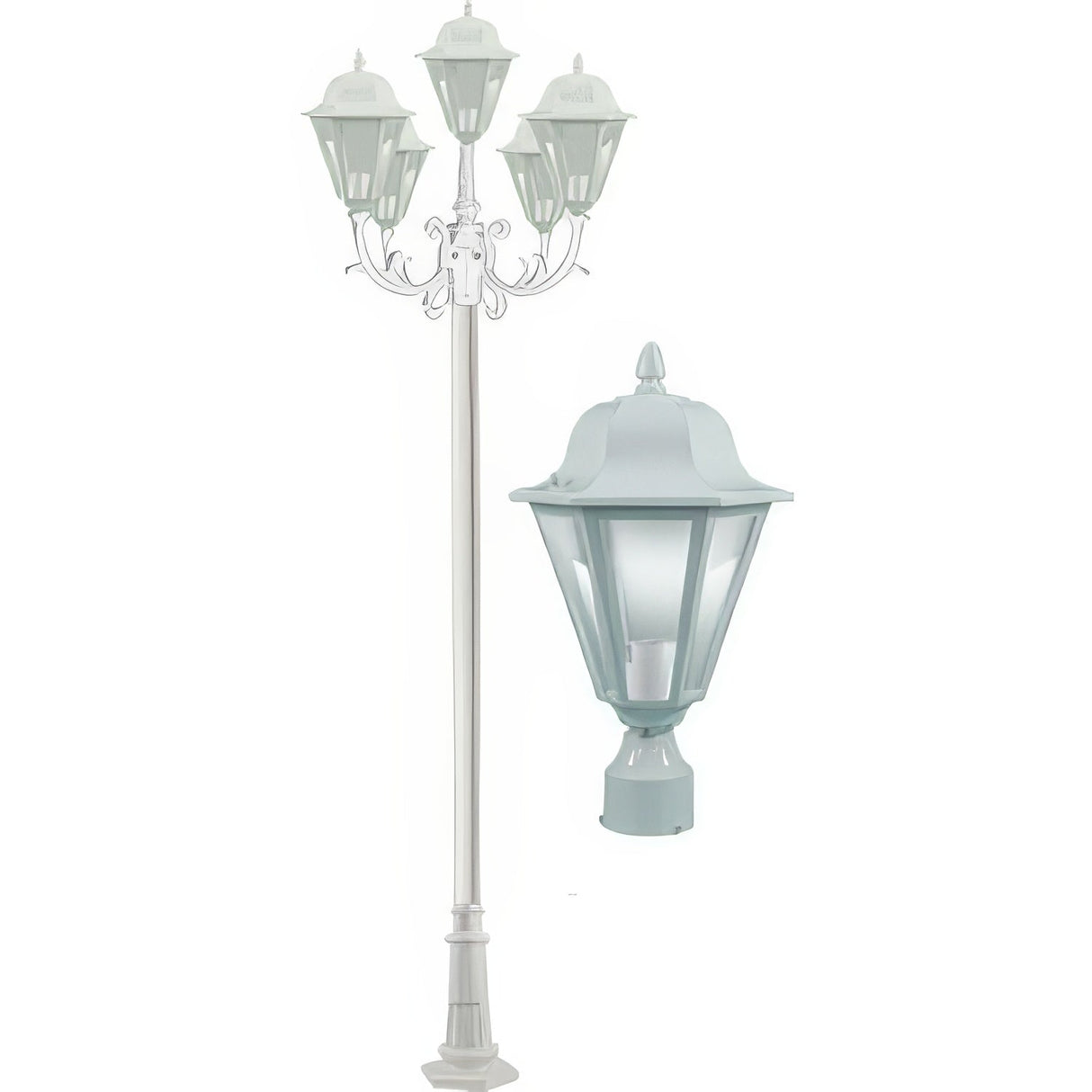 Dabmar Lighting GM1305-W white post light fixture