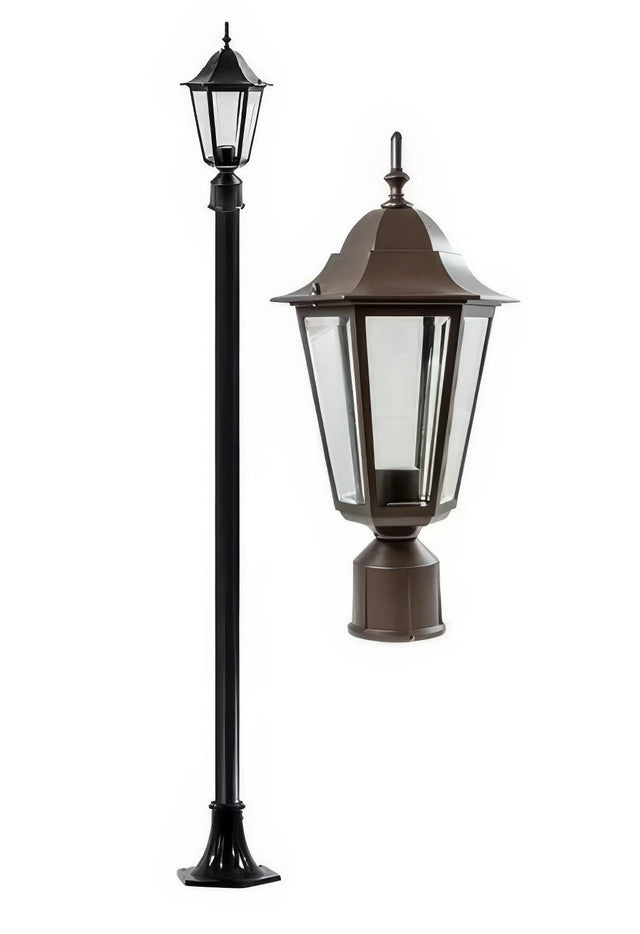 Dabmar Lighting GM1321S-L18-65K-BZ-FR bronze post light & pole