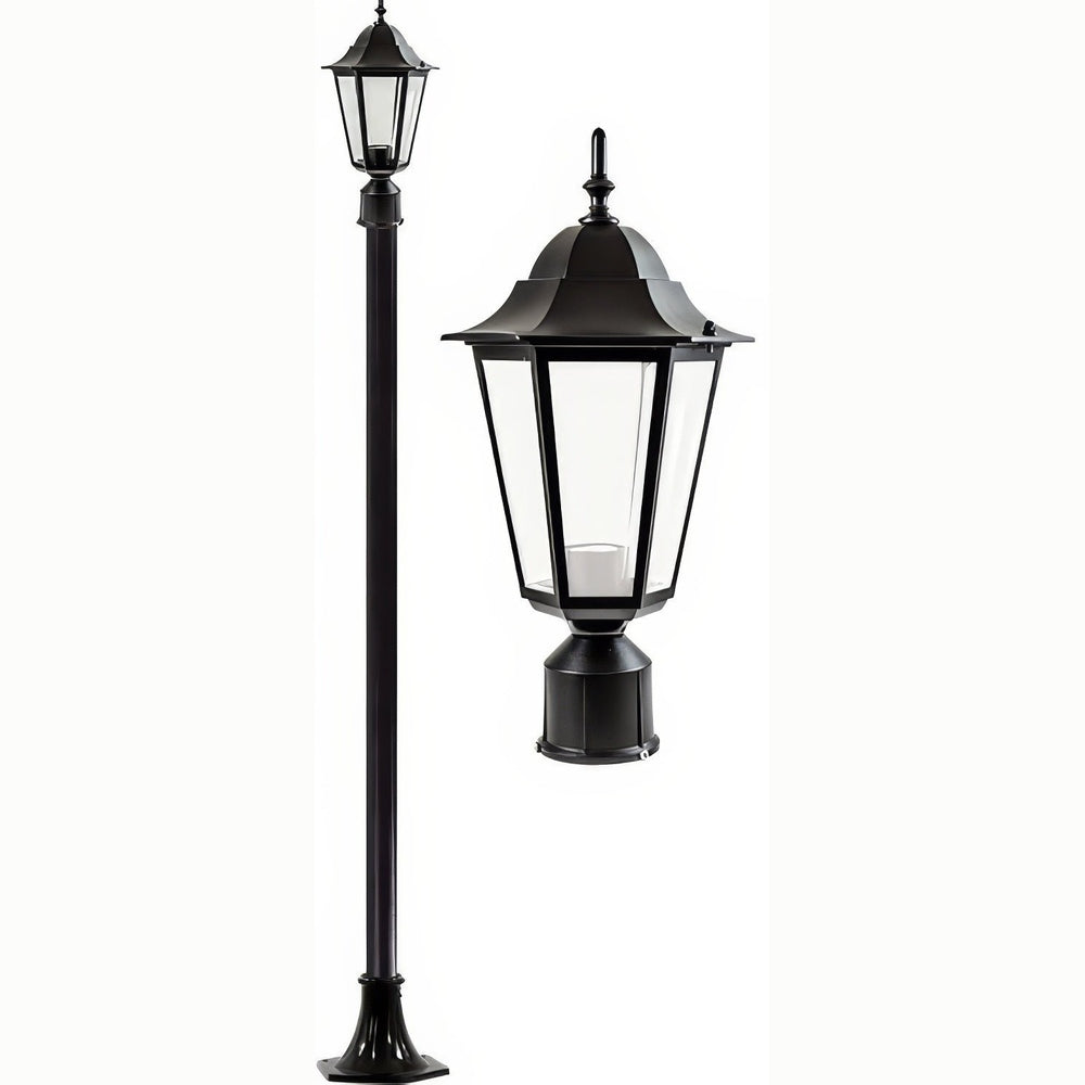 Dabmar Lighting GM1321S-L9-27K-B-FR black post light & pole