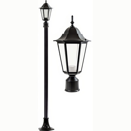 Dabmar Lighting GM1321S-L9-27K-B-FR black post light & pole