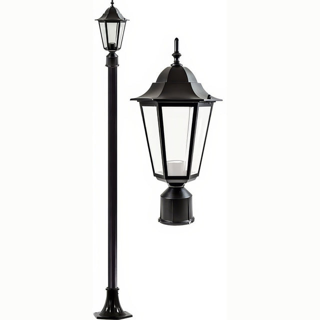 Dabmar Lighting GM1321S-L9-27K-B-FR black post light & pole