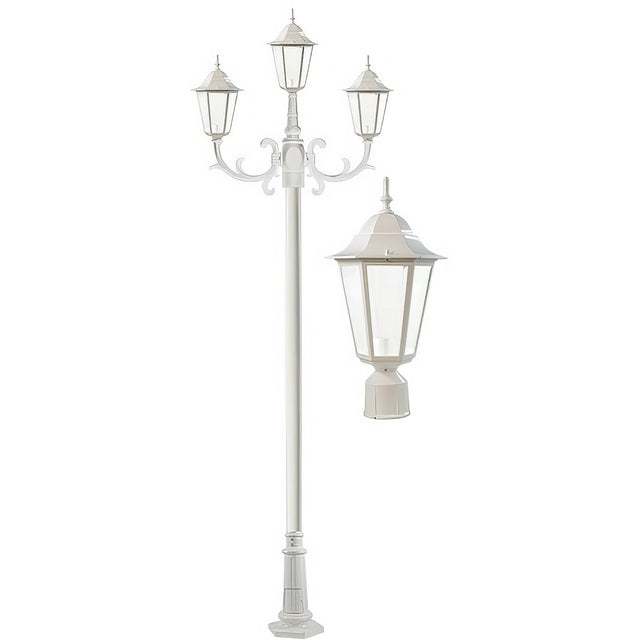 Dabmar Lighting GM1323S-L18-30K-W-FR white post light & pole