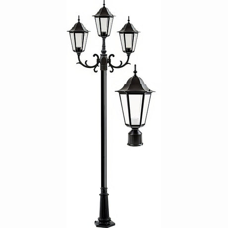 Dabmar Lighting GM1323S-L18-60K-B-FR black post light & pole