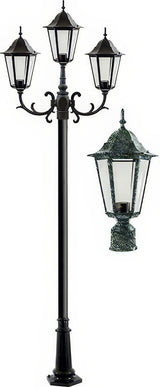 Dabmar Lighting GM1323S-L18-RGBW-VG-FR verde green post light & pole