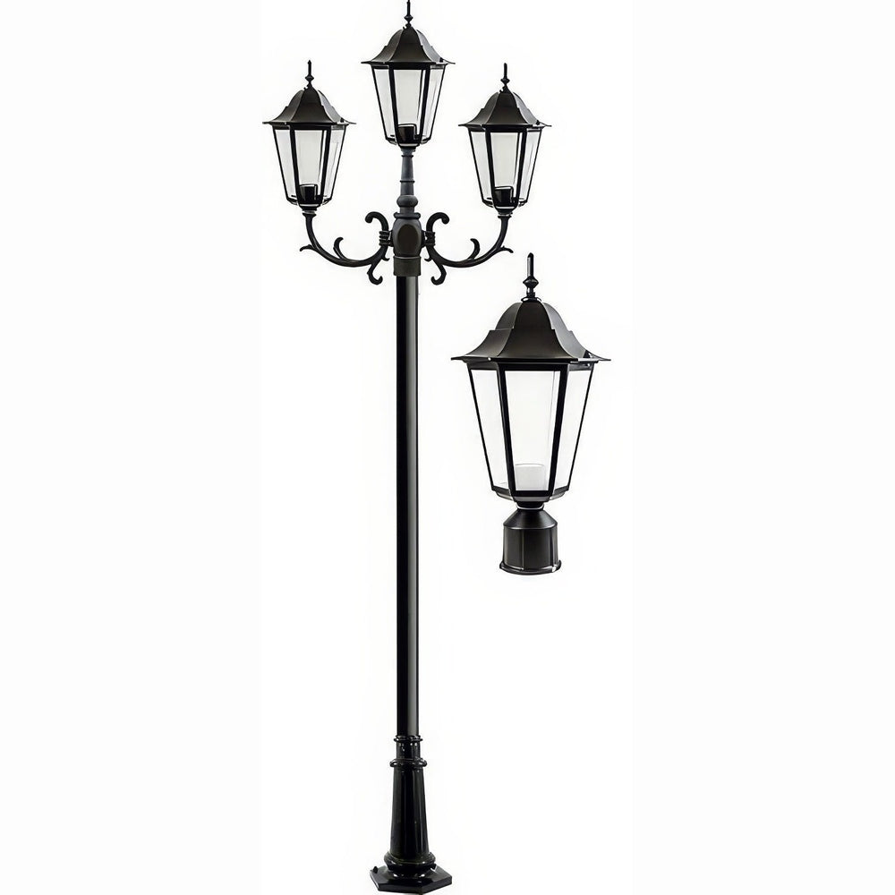 Dabmar Lighting GM1323S-L27-40K-B-FR black post light & pole