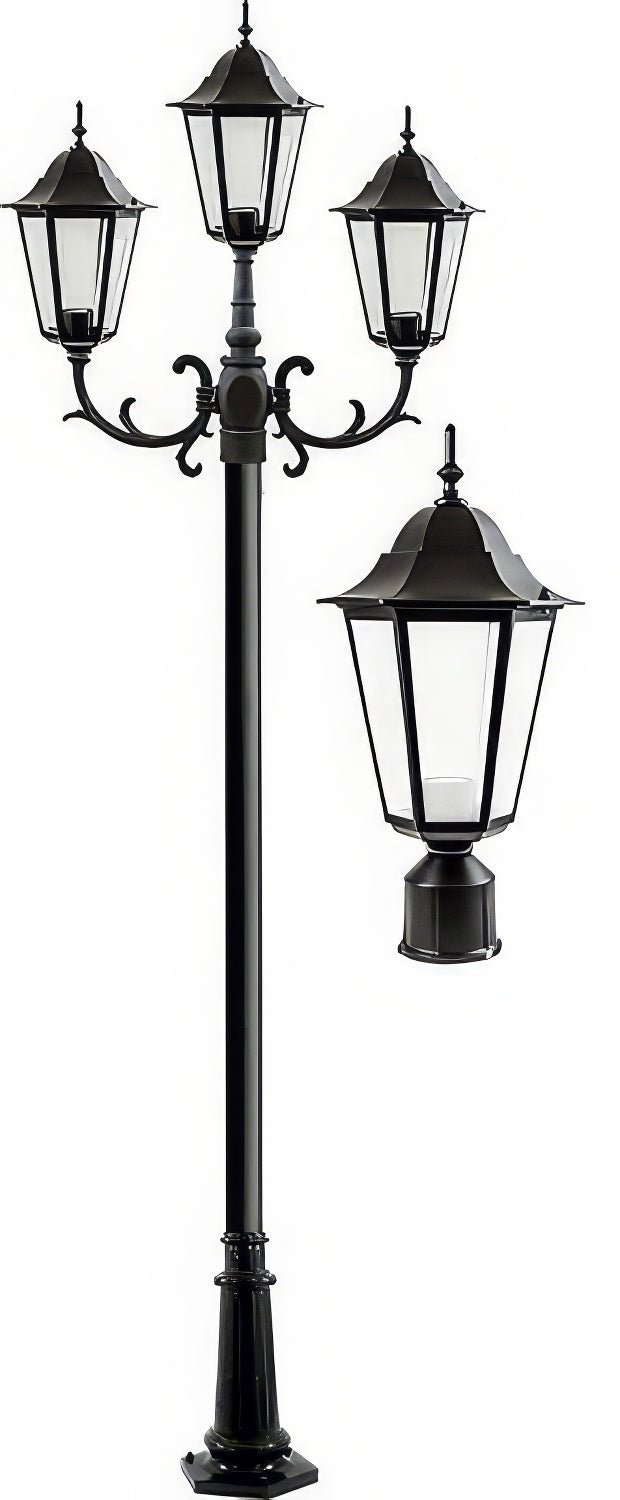Dabmar Lighting GM1323S-L27-40K-B-FR black post light & pole