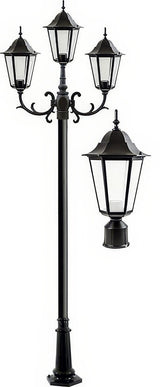 Dabmar Lighting GM1323S-L27-40K-B-FR black post light & pole