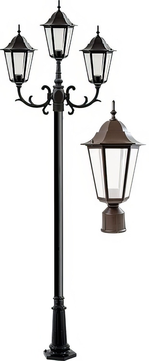 Dabmar Lighting GM1323S-L27-40K-BZ-FR bronze post light & pole