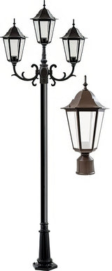 Dabmar Lighting GM1323S-L27-40K-BZ-FR bronze post light & pole