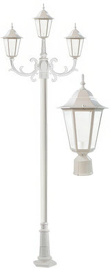 Dabmar Lighting GM1323S-L27-40K-W-FR white post light & pole
