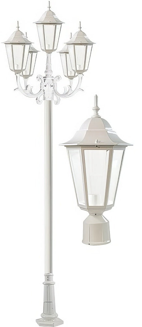 Dabmar Lighting GM1325S-L30-30K-W-FR white post light & pole