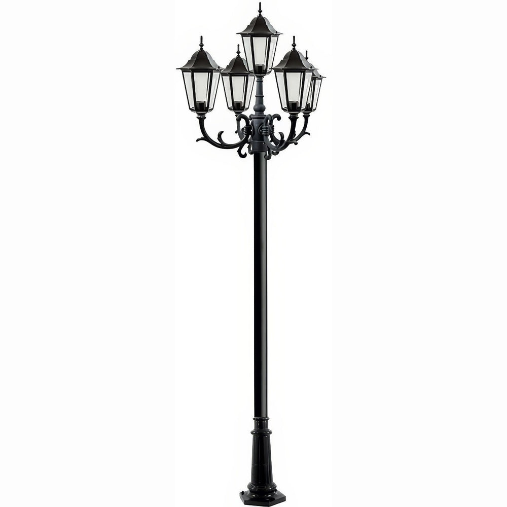 Dabmar Lighting GM1325S-L30-60K-B black post light & pole