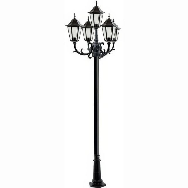 Dabmar Lighting GM1325S-L30-60K-B black post light & pole
