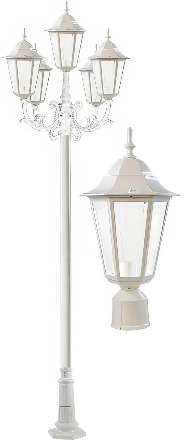 Dabmar Lighting GM1325S-L45-27K-W-FR white post light & pole