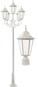 Dabmar Lighting GM1325S-L90-65K-W white post light & pole