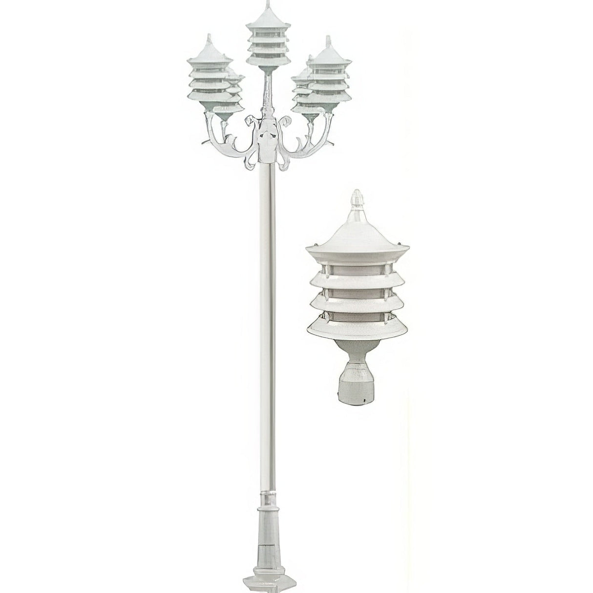 Dabmar Lighting GM1809-W white post light fixture