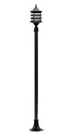 Dabmar Lighting GM1821-L18-65K-B black post light & pole