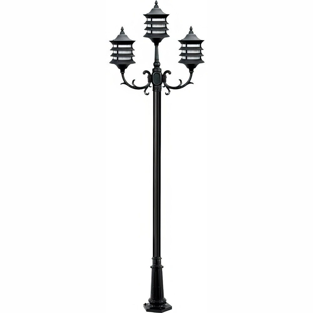 Dabmar Lighting GM1823-L18-30K-B black post light & pole
