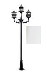 Dabmar Lighting GM1823-L18-60K-W white post light & pole