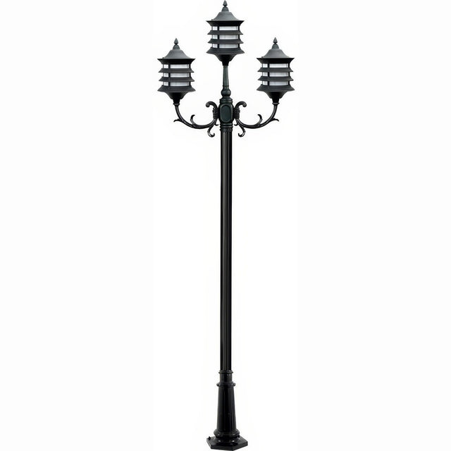 Dabmar Lighting GM1823-L27-27K-B black post light & pole
