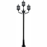 Dabmar Lighting GM1823-L27-40K-B black post light & pole