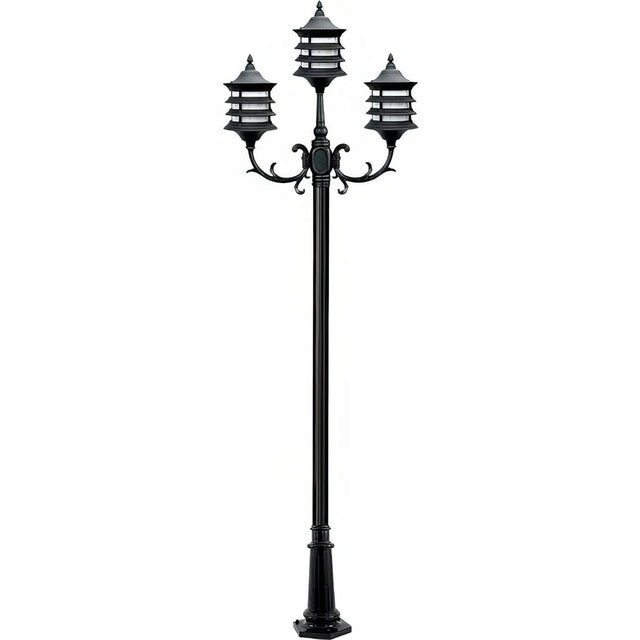 Dabmar Lighting GM1823-L27-40K-B black post light & pole