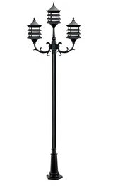 Dabmar Lighting GM1823-L54-30K-B black post light & pole