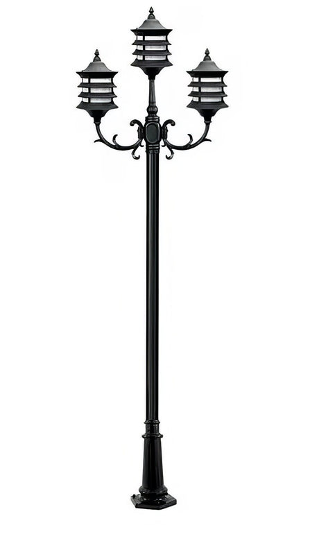 Dabmar Lighting GM1823-L54-65K-B black post light & pole