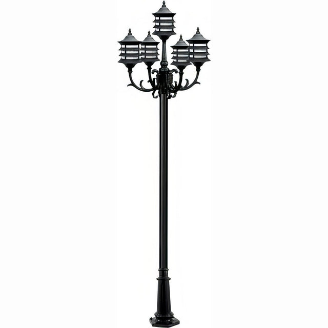 Dabmar Lighting GM1825-L45-27K-B black post light & pole