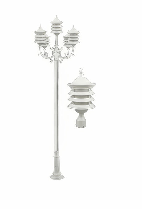 Dabmar Lighting GM1825-L45-27K-W white post light & pole