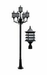 Dabmar Lighting GM1825-L90-30K-B black post light & pole