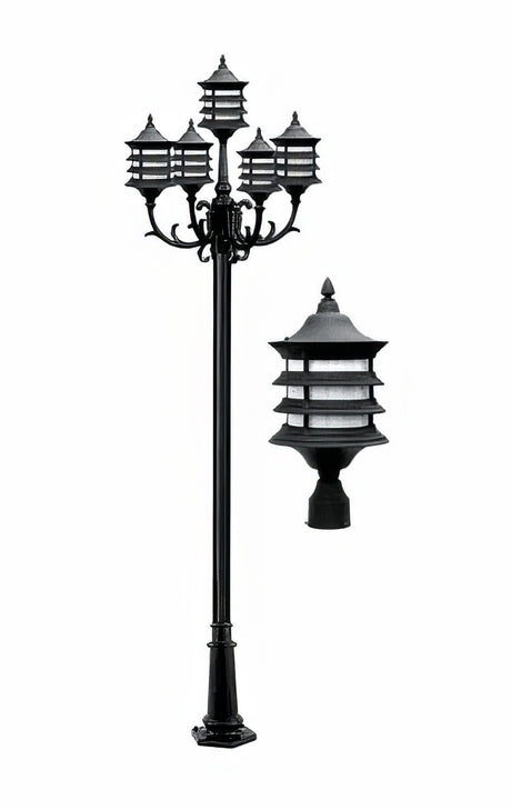 Dabmar Lighting GM1825-L90-30K-B black post light & pole